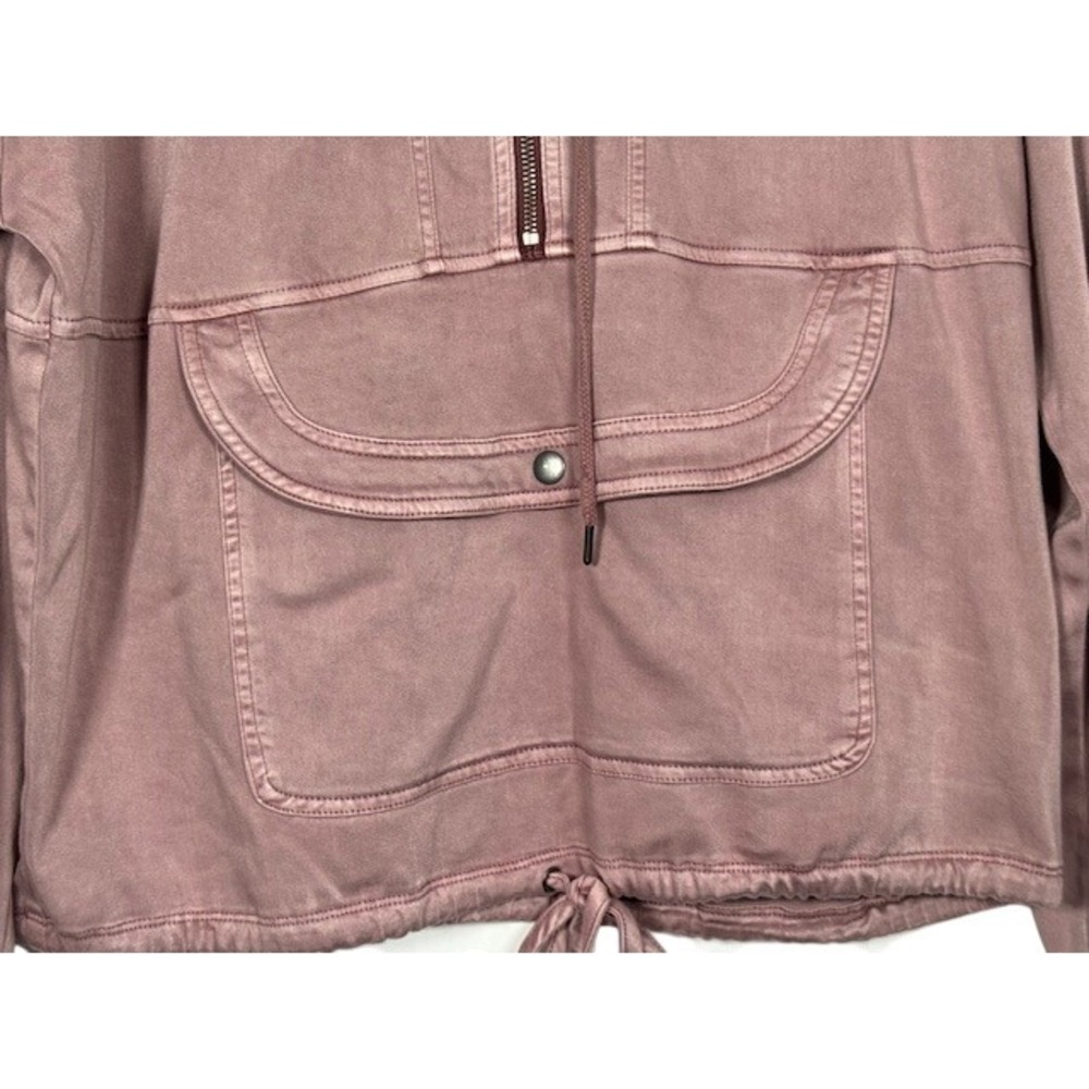 Splendid Pullover Hoodie Sweatshirt Women's Medium Dusty Mauve Quarter Zip - M - Picture 2 of 8